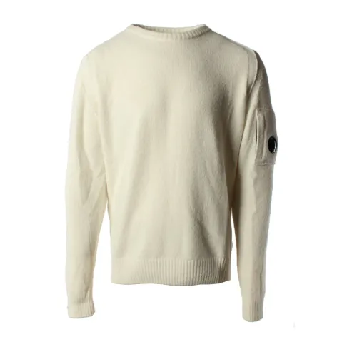 C.p. Company , Beige Fleece Knit Sweater ,Beige male, Sizes: