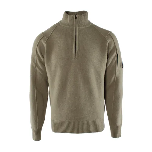 C.p. Company , Beige Wool Blend Men's Sweater ,Beige male, Sizes:
