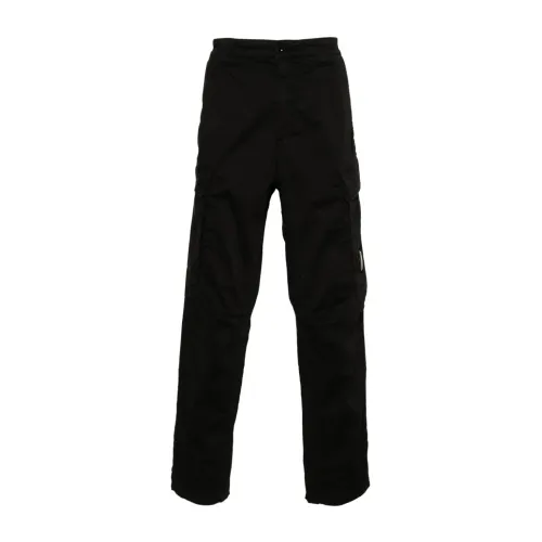 C.p. Company , Black Cargo Trousers with Lens Motif ,Black male, Sizes: