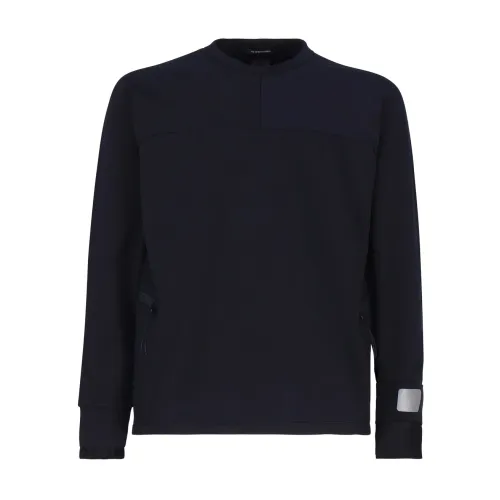 C.p. Company , Black Crew Neck Fleece Sweatshirt ,Black male, Sizes: