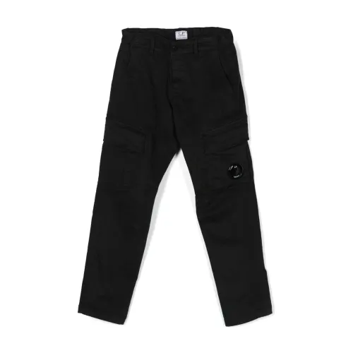 C.p. Company , Black Lens-Embellished Cargo Trousers ,Black male, Sizes: