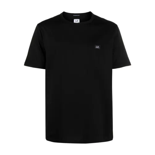 C.p. Company , Black Logo Cotton T-shirt ,Black male, Sizes: