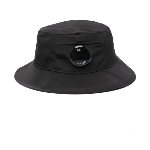 C.p. Company , Black Logo Patch Curved Visor Hat ,Black male, Sizes: