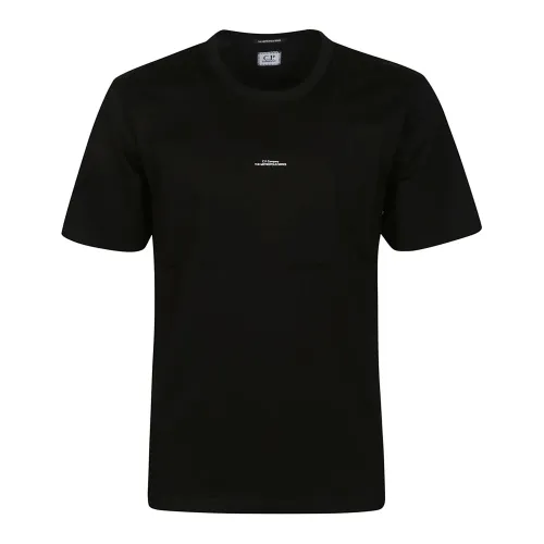 C.p. Company , Black Logo Print Jersey T-Shirt ,Black male, Sizes: