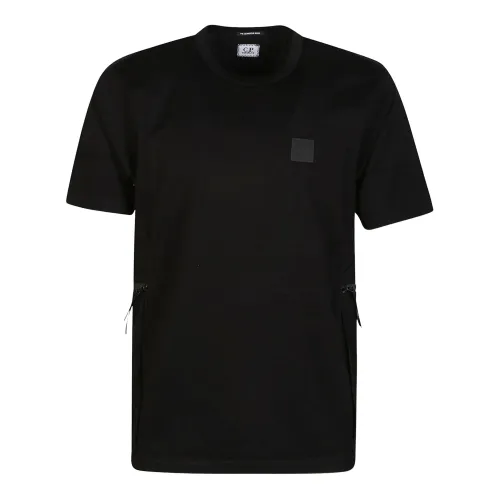 C.p. Company , Black Mercerized Jersey T-Shirt ,Black male, Sizes: