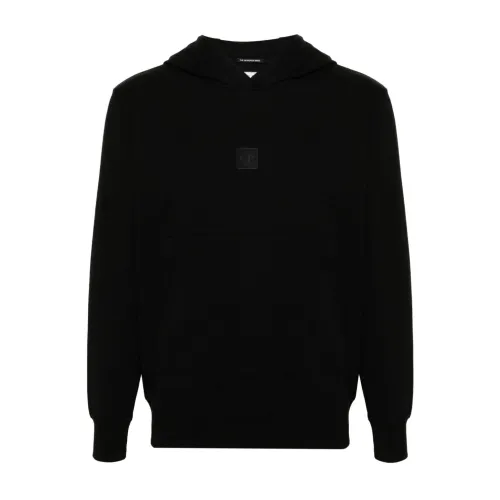 C.p. Company , Black Metropolis Sweater with Appliqué Logo ,Black male, Sizes:
