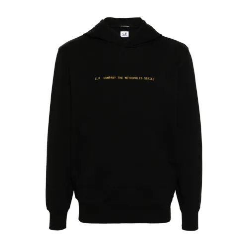 C.p. Company , Black Metropolis Sweaters with Logo Print ,Black male, Sizes:
