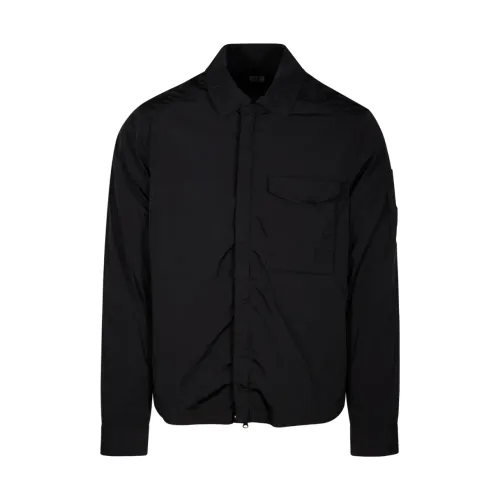 C.p. Company , Black Pocket Overshirt ,Black male, Sizes: