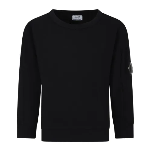 C.p. Company , Black Round Neck Sweatshirt ,Black unisex, Sizes: