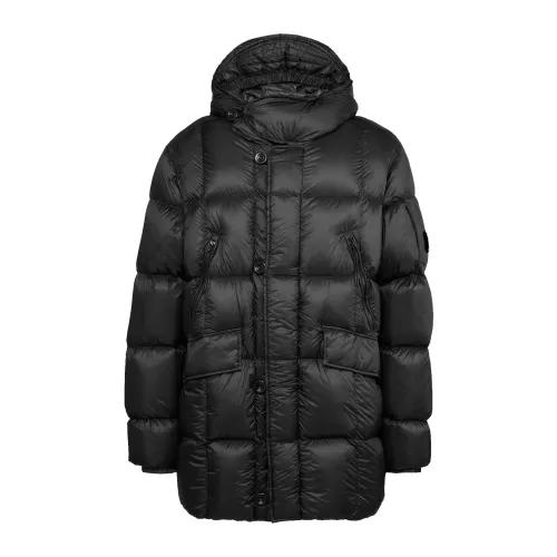 C.p. Company , Black Shell Down Jacket with Adjustable Hood ,Black male, Sizes: