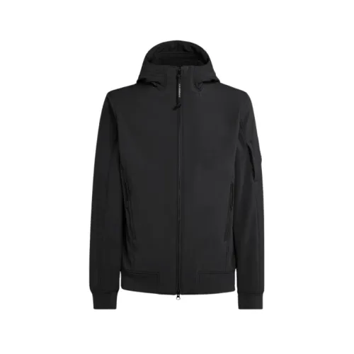 C.p. Company , Black Shell Nylon Hooded Jacket ,Black male, Sizes: