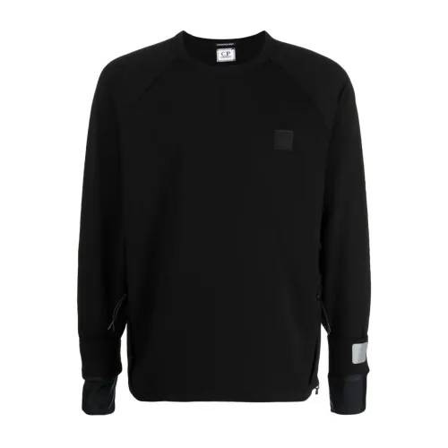 C.p. Company , Black Stretch Cotton Sweatshirt ,Black male, Sizes: