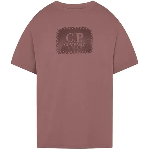 CP COMPANY Block Logo T-Shirt - Pink