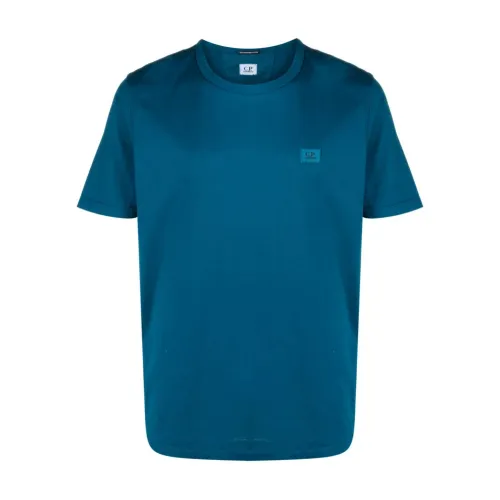C.p. Company , Blue Logo Cotton T-shirt ,Blue male, Sizes: