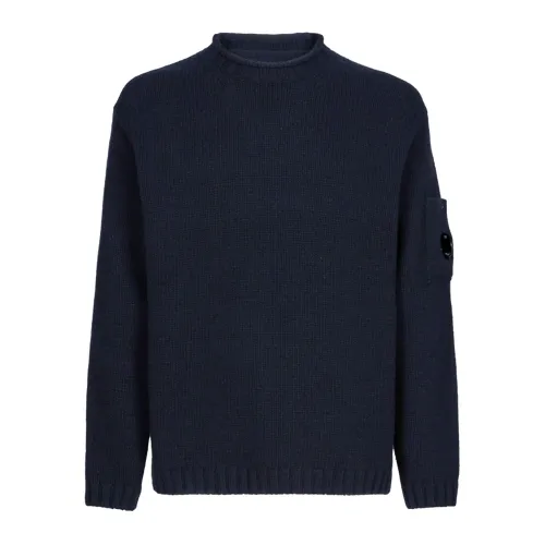 C.p. Company , Blue Raw Cut Wool Turtleneck ,Blue male, Sizes: