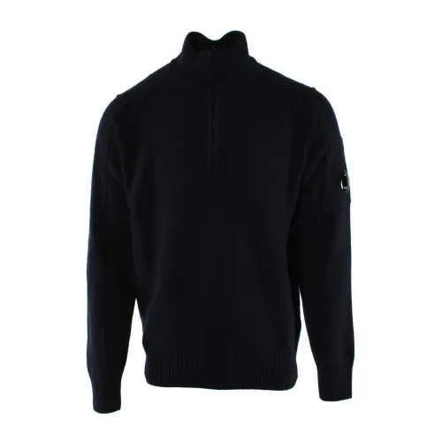 C.p. Company , Blue Wool Blend Men's Sweater ,Blue male, Sizes: