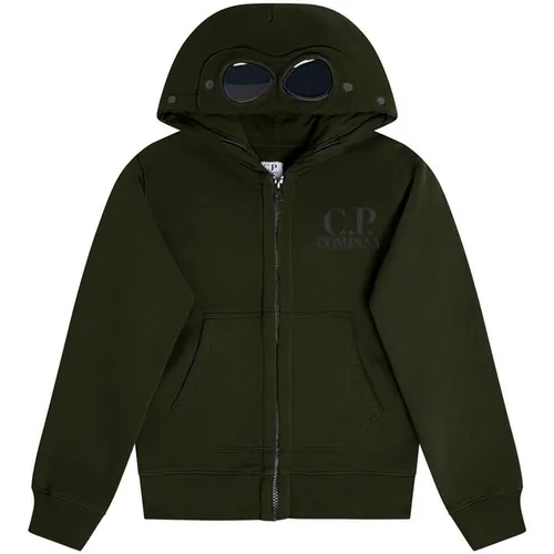 CP COMPANY Boy'S Goggle Zip Hoodie - Green