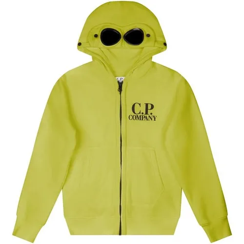 CP COMPANY Boy'S Goggle Zip Hoodie - Yellow