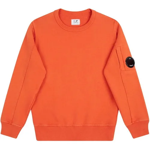 CP COMPANY Boy'S Lens Fleece Sweatshirt - Orange