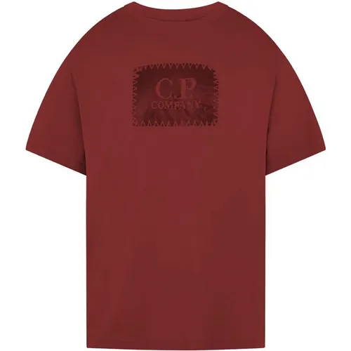 CP COMPANY Boys Stitch Logo T Shirt - Red