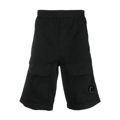 C.p. Company , Cargo Bermuda Shorts for Men ,Black male, Sizes: