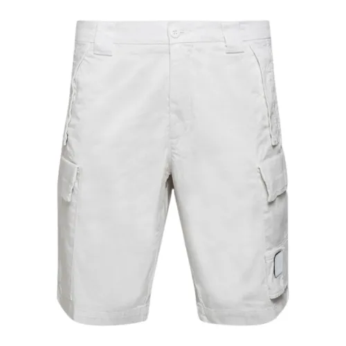 C.p. Company , Cargo Shorts with Gray Application ,White male, Sizes: