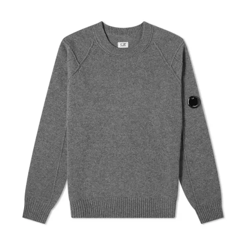 C.p. Company , Classic Crew Neck Lambswool Knitwear ,Gray male, Sizes:
