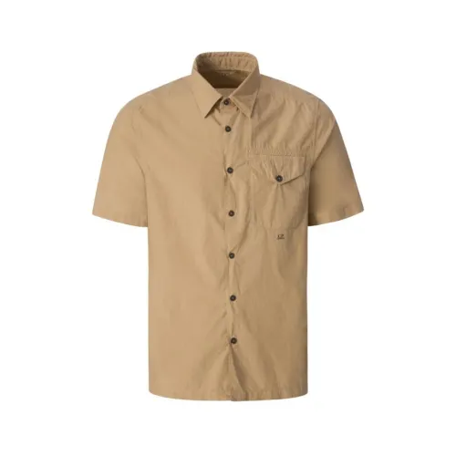 C.p. Company , Classic Short Sleeve Shirt for Men ,Beige male, Sizes: