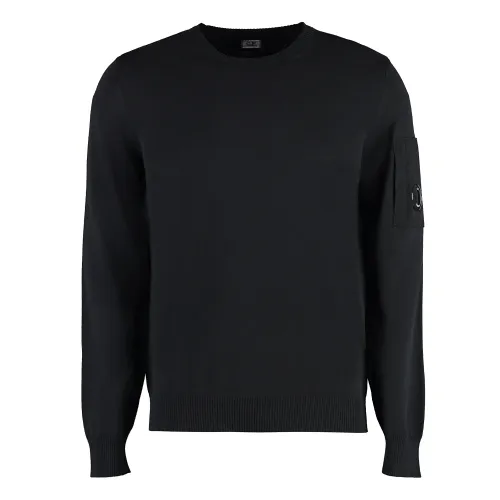 C.p. Company , Cotton crew-neck sweater ,Black male, Sizes: