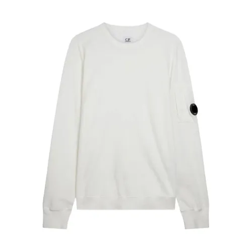 C.p. Company , Cotton Sweatshirt with Side Logo ,White male, Sizes: