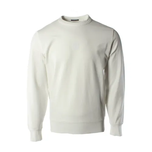 C.p. Company , Crew Neck Stretch Fleece Sweater ,White male, Sizes: