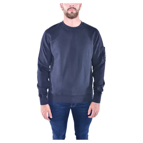 C.p. Company , Diagonal Fleece Lens Sweatshirt ,Blue male, Sizes: