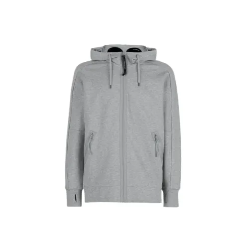 C.p. Company , Diagonal Hooded Sweatshirt with Glasses ,Gray male, Sizes: