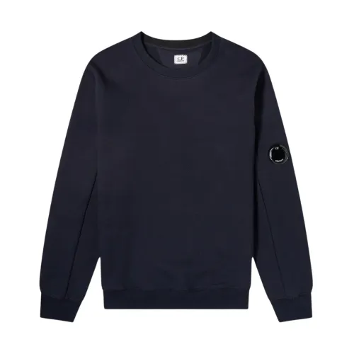 C.p. Company , Diagonal Raised Fleece Crew Neck Sweatshirt ,Blue male, Sizes: