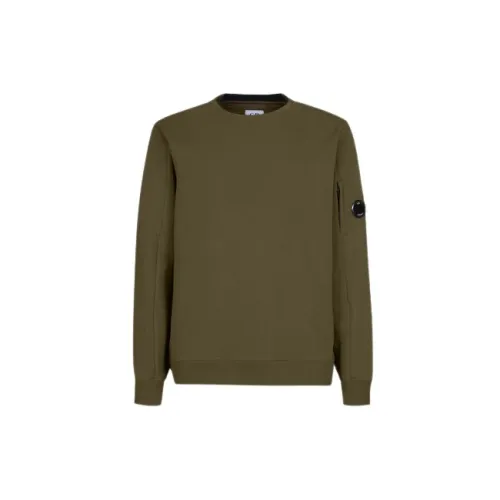 C.p. Company , Diagonal Raised Fleece Crew Neck Sweatshirt ,Green male, Sizes: