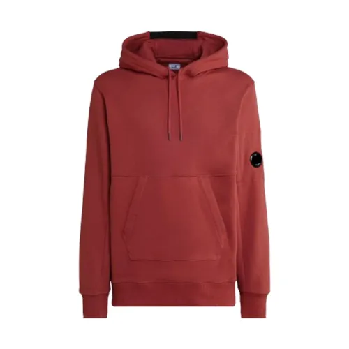 C.p. Company , Diagonal Raised Fleece Hoodie (Ketchup - Red) ,Red male, Sizes: