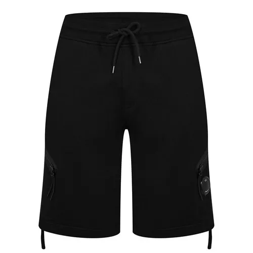 CP Company Diagonal Raised Fleece Lens Shorts - Black