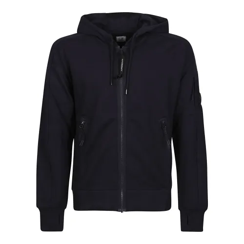 C.p. Company , Diagonal Raised Fleece Zipped Sweatshirt ,Blue male, Sizes:
