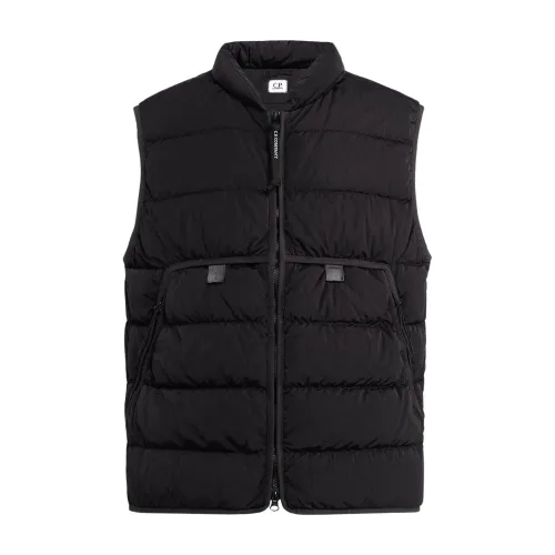 C.p. Company , Eco-Chrome R Quilted Vest - Black ,Black male, Sizes: