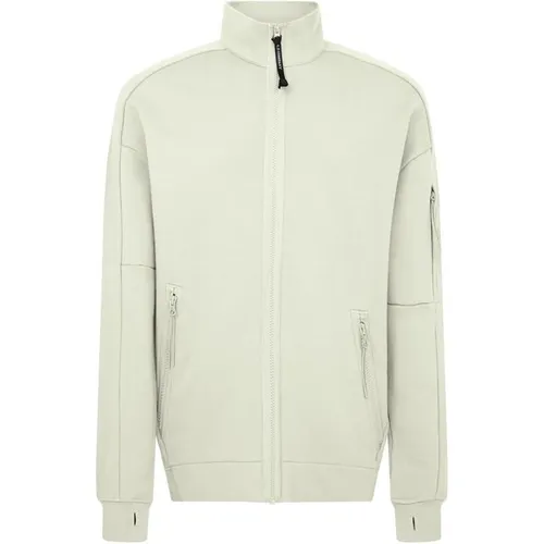 CP COMPANY Full Zip Fleece Sweatshirt - White