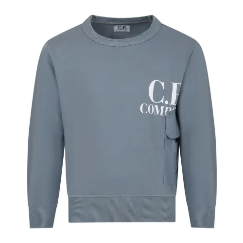 C.p. Company , Gray Cotton Sweatshirt with Side Pocket ,Gray unisex, Sizes: