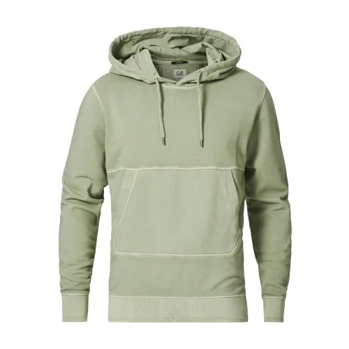 C.p. Company , Green Resist Dyed Hoodie with Kangaroo Pocket ,Green male, Sizes:
