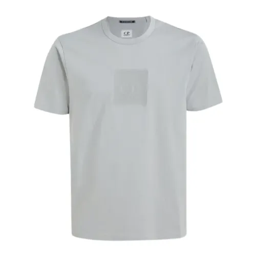 C.p. Company , Grey T-shirt with Logo Print ,Gray male, Sizes: