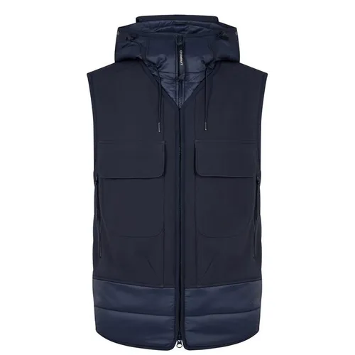 CP COMPANY Hooded Puffer Vest - Blue