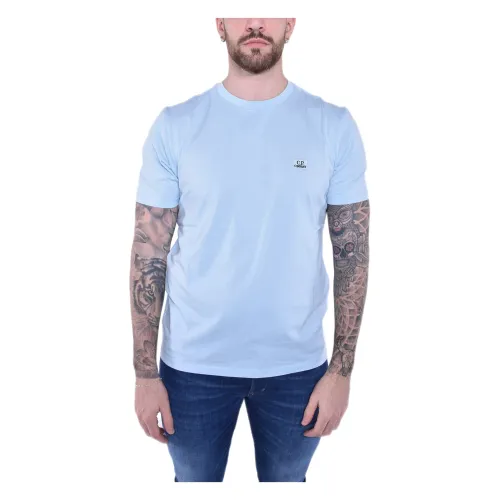 C.p. Company , Jersey Logo T-Shirt Ss24 ,Blue male, Sizes: