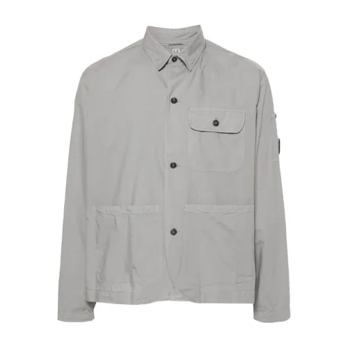 C.p. Company , Lens Detail Workwear Shirt ,Gray male, Sizes: