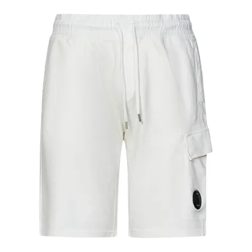 C.p. Company , Light Fleece Bermuda Shorts in White ,White male, Sizes: