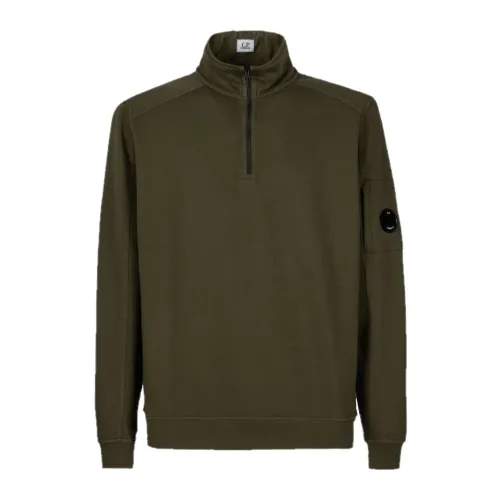 C.p. Company , Light Fleece Half Zip Sweatshirt Ivy Green ,Green male, Sizes:
