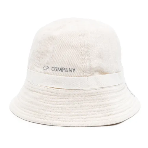 C.p. Company , Logo-Print Bucket HAT ,White male, Sizes: