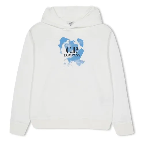 CP COMPANY Logo-Print Cotton Hoodie Boys - White